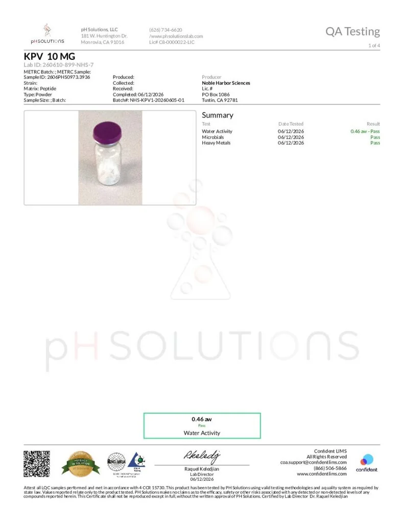 2606PHS0973.3936 – Noble Harbor Sciences – KPV 10 MG